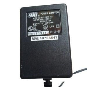 YHI YC-1015-15 AC Power Adapter 15V DC 1A 100-120V Input OEM Replacement Supply